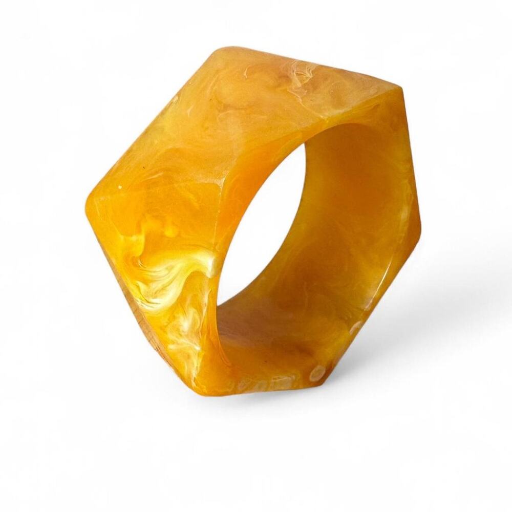 Vintage pale orange marbled lucite